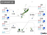 実況天気(2019年06月13日)