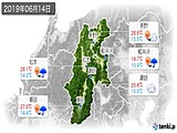 2019年06月14日の長野県の実況天気