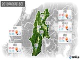 2019年06月18日の長野県の実況天気