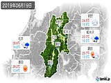 2019年06月19日の長野県の実況天気