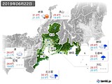 2019年06月22日の東海地方の実況天気