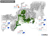 2019年06月23日の東海地方の実況天気