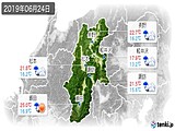 2019年06月24日の長野県の実況天気