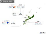 2019年06月25日の沖縄地方の実況天気