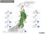 2019年06月28日の東北地方の実況天気