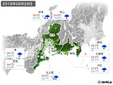 2019年06月29日の東海地方の実況天気