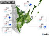 2019年06月29日の道東の実況天気