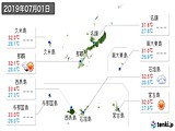 2019年07月01日の沖縄県の実況天気