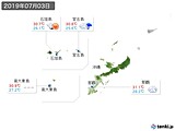 2019年07月03日の沖縄地方の実況天気