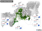 2019年07月05日の東海地方の実況天気