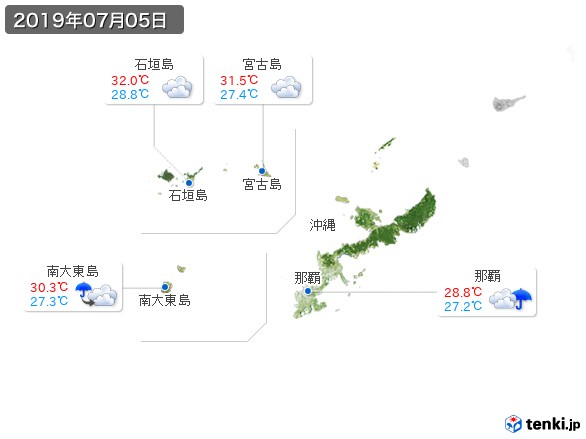 沖縄地方(2019年07月05日の天気