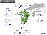 2019年07月09日の九州地方の実況天気