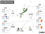 実況天気(2019年07月12日)