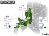 2019年07月13日の道央の実況天気