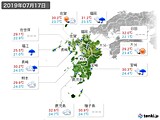 2019年07月17日の九州地方の実況天気
