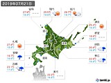 2019年07月21日の北海道地方の実況天気