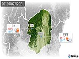 2019年07月29日の栃木県の実況天気