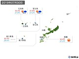 2019年07月30日の沖縄地方の実況天気