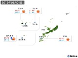 2019年08月01日の沖縄地方の実況天気