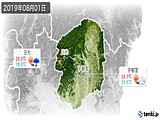 2019年08月01日の栃木県の実況天気