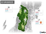 2019年08月02日の山形県の実況天気