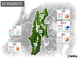 2019年08月07日の長野県の実況天気