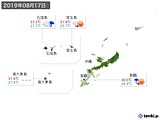 2019年08月17日の沖縄地方の実況天気