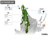 2019年08月18日の道北の実況天気