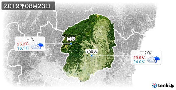 栃木県(2019年08月23日の天気