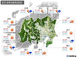 2019年08月26日の関東・甲信地方の実況天気