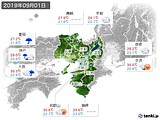 2019年09月01日の近畿地方の実況天気