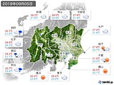 2019年09月05日の関東・甲信地方の実況天気