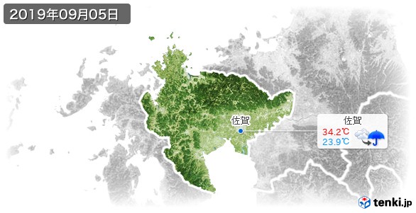 佐賀県(2019年09月05日の天気
