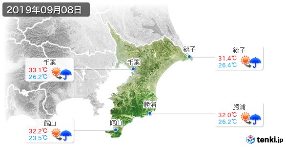 千葉県(2019年09月08日の天気