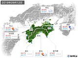 2019年09月12日の四国地方の実況天気