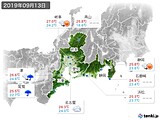 2019年09月13日の東海地方の実況天気