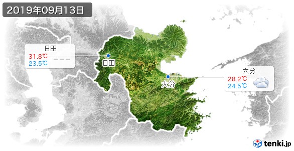 大分県(2019年09月13日の天気