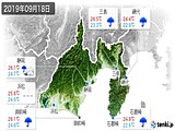 2019年09月18日の静岡県の実況天気