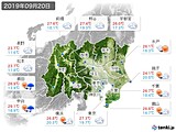 2019年09月20日の関東・甲信地方の実況天気