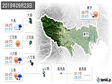 2019年09月23日の東京都の実況天気