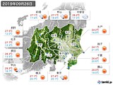 2019年09月26日の関東・甲信地方の実況天気