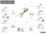 実況天気(2019年10月01日)