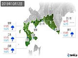 2019年10月12日の道南の実況天気