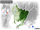 2019年10月14日の愛知県の実況天気