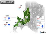 2019年10月19日の道央の実況天気