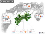 2019年10月22日の四国地方の実況天気