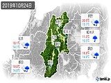 2019年10月24日の長野県の実況天気