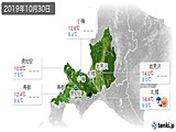 2019年10月30日の道央の実況天気