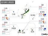 実況天気(2019年11月02日)