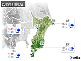 2019年11月03日の千葉県の実況天気